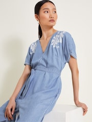 Monsoon Blue Jael Embroidered Jumpsuit - Image 3 of 5