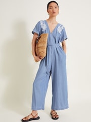 Monsoon Blue Jael Embroidered Jumpsuit - Image 5 of 5