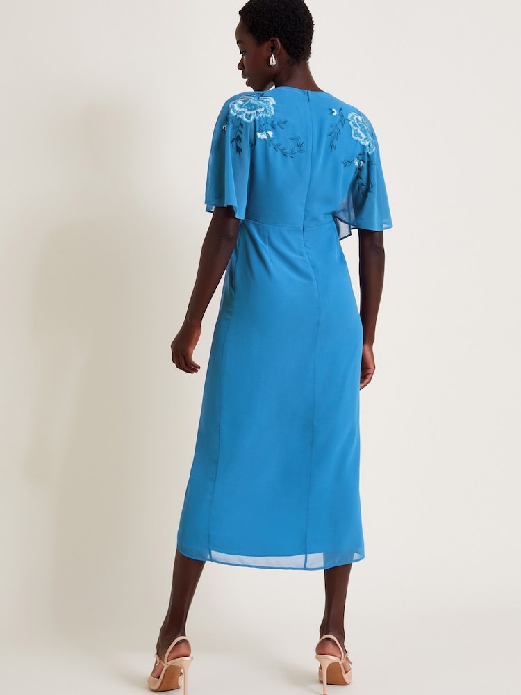 Monsoon Lyla Floral Embodded Midi Rochie - Image 3 of 4