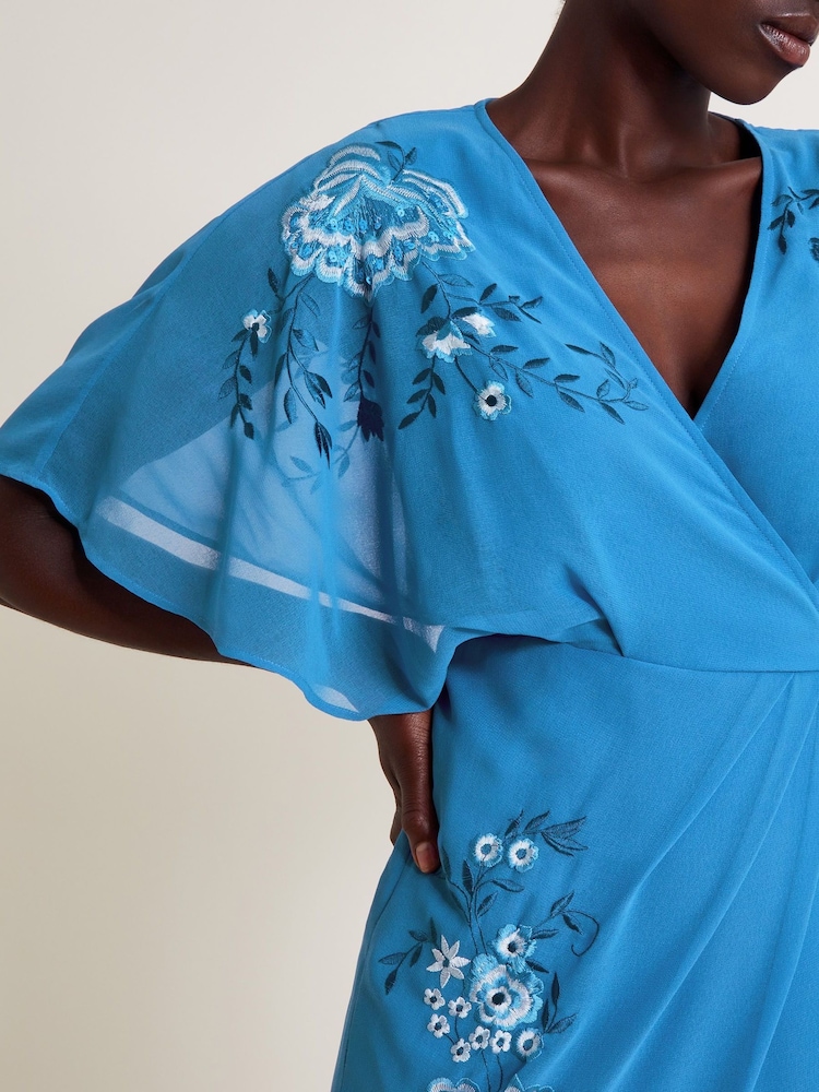 Monsoon Lyla Floral Embodded Midi Rochie - Image 4 of 4