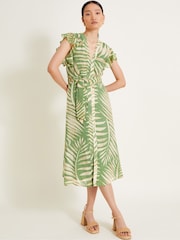Monsoon Green Parmella Print Dress - Image 1 of 5