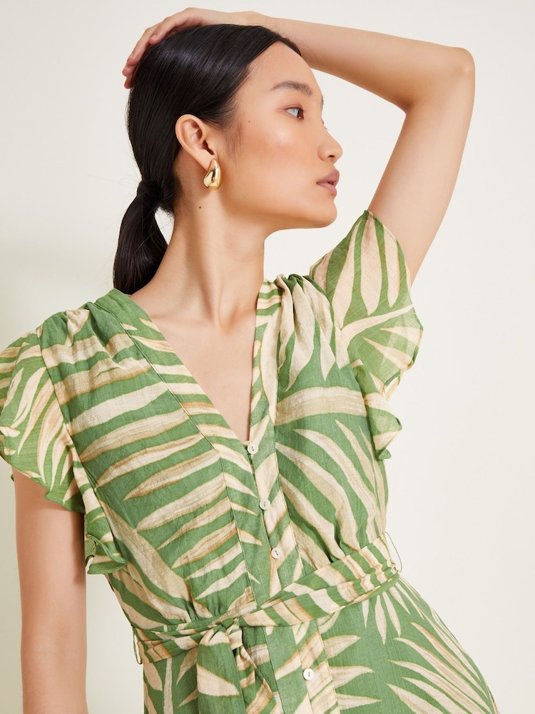 Monsoon Green Parmella Print Dress - Image 2 of 5