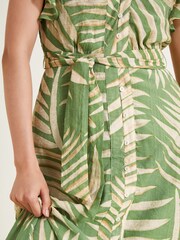 Monsoon Green Parmella Print Dress - Image 3 of 5