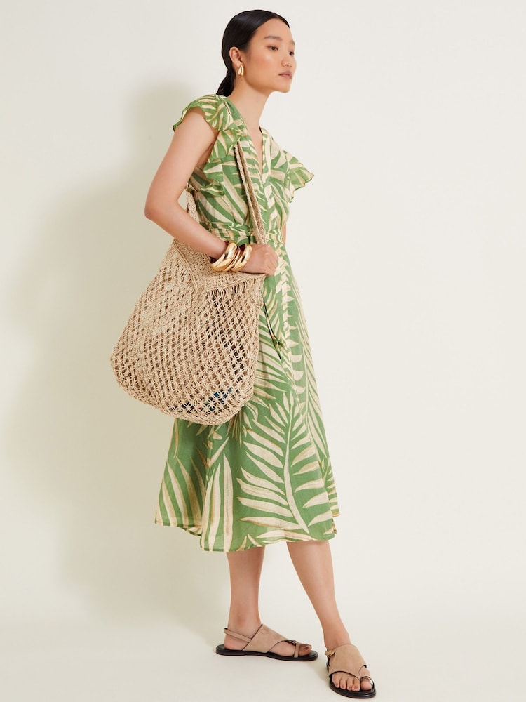 Monsoon Green Parmella Print Dress - Image 5 of 5