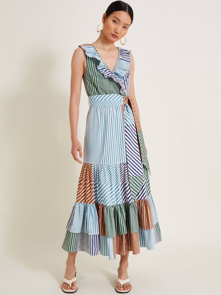Monsoon Carrie 100% Cotton Stripe Dress - Изображение 1 из 6