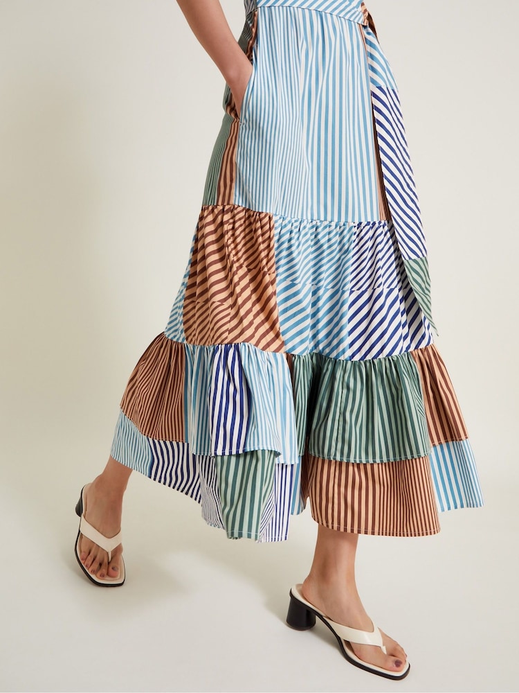 Monsoon Carrie 100% Cotton Stripe Dress - Изображение 2 из 6