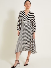 Monsoon Black Sofia Stripe Dress - Image 1 of 7