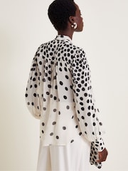 Monsoon Black Octavia Spot Blouse - Image 3 of 5