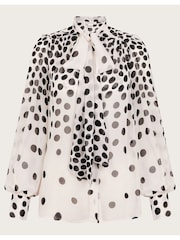 Monsoon Black Octavia Spot Blouse - Image 5 of 5