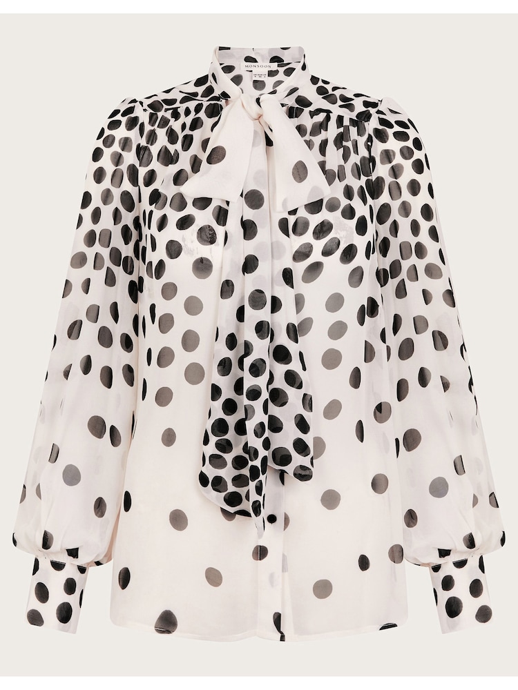 Monsoon Black Octavia Spot Blouse - Image 5 of 5