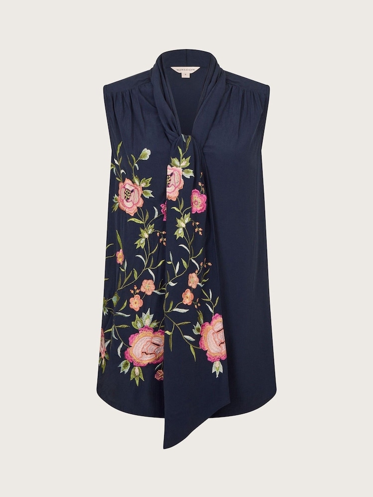 Monsoon Blue Mya Embroidered Top - Image 6 of 6