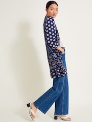 Monsoon Blue 100% Cotton Cindy Print Jersey Dress - Image 5 of 5