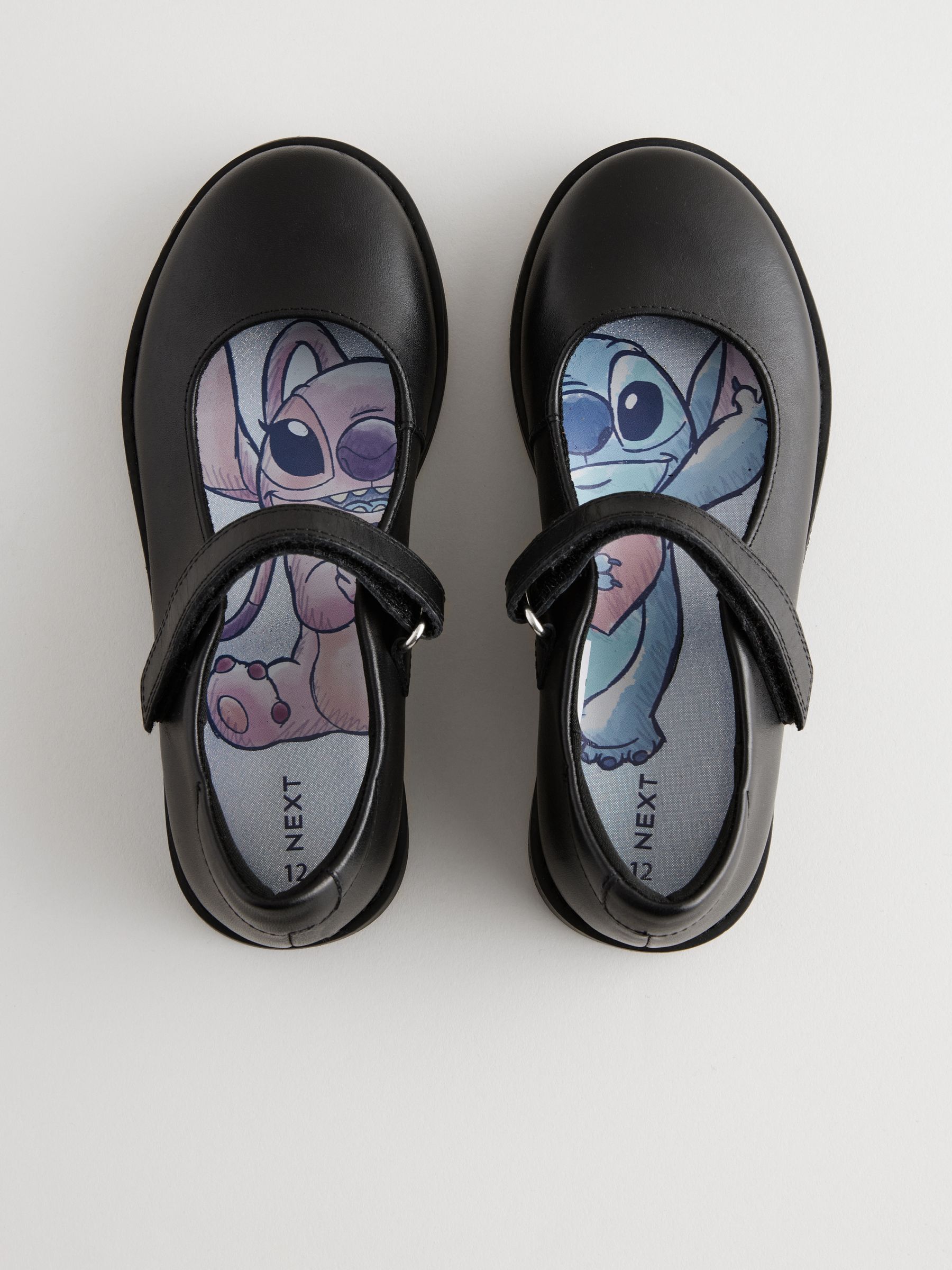 Buy Lilo & Stitch Black Leather Mary Jane School Shoes from