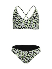 Nike Black Animal Print Lace-Up Back Bikini Set - Image 2 of 4