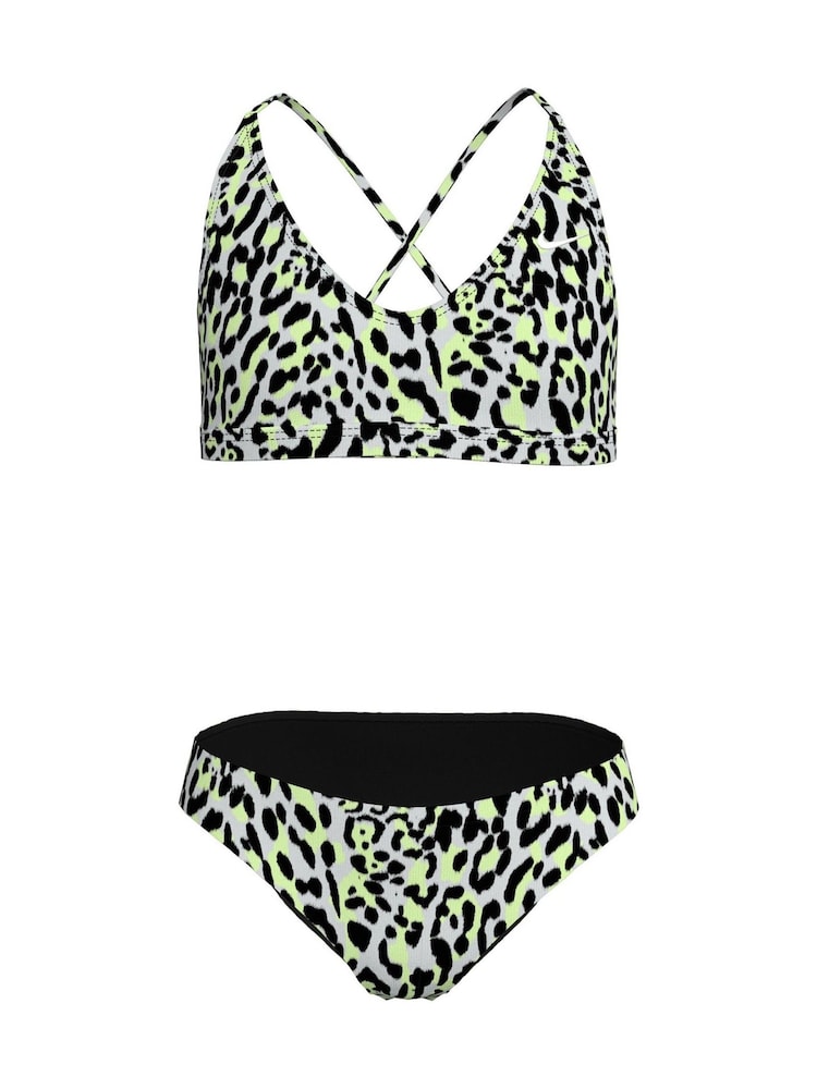 Nike Black Animal Print Lace-Up Back Bikini Set - Image 2 of 4