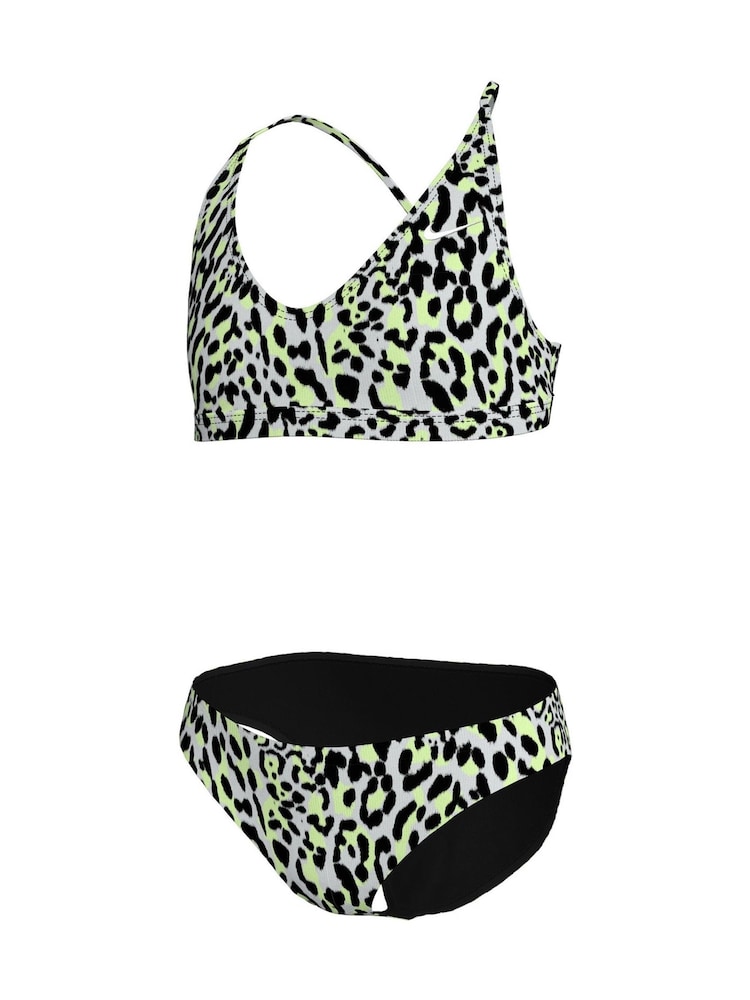 Nike Black Animal Print Lace-Up Back Bikini Set - Image 4 of 4