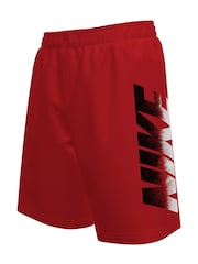 Nike Red Bold Logo 7 Inch Volley Swim Shorts - Image 1 of 3