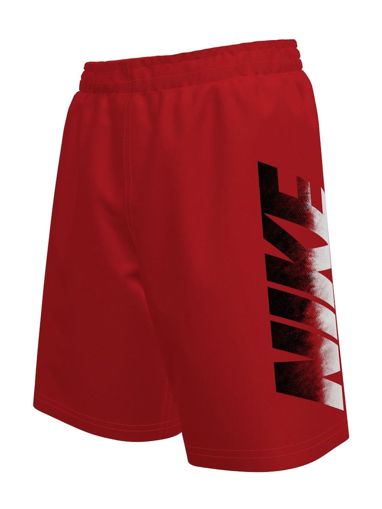 Nike Red Bold Logo 7 Inch Volley Swim Shorts - Image 1 of 3