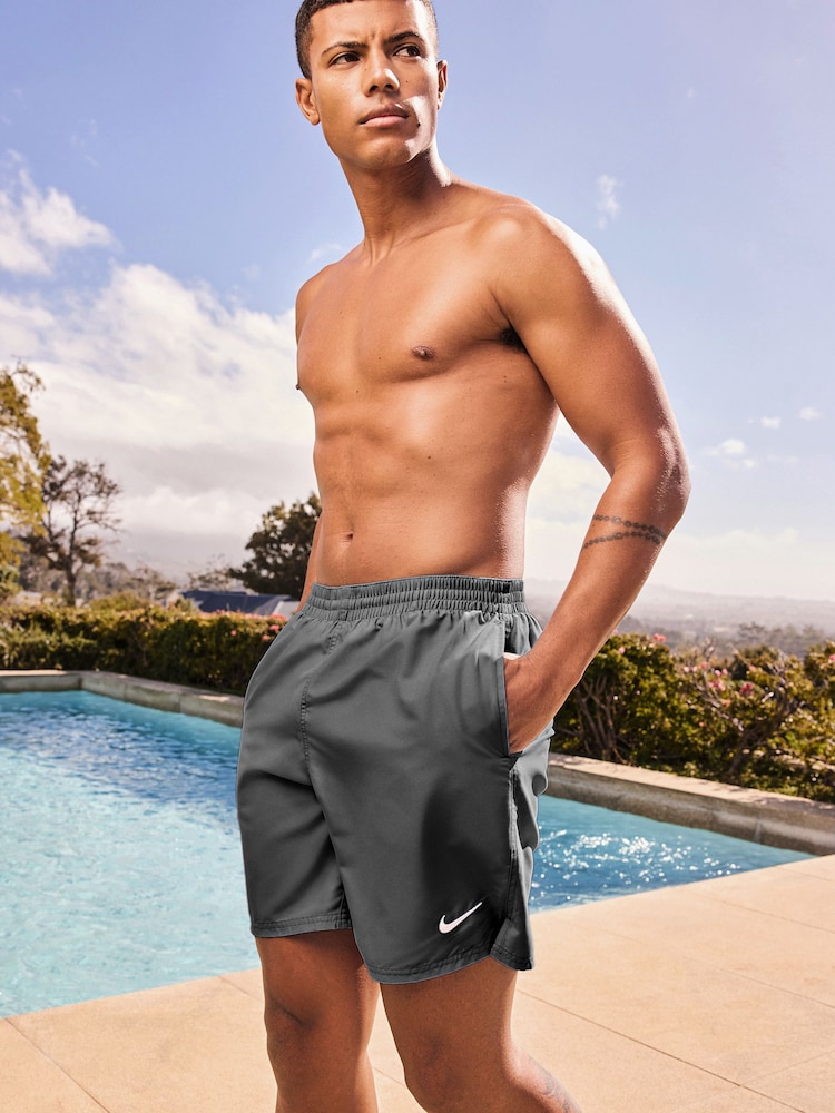 Nike Grey 7 Inch Essential 7 Inch Volley Swim Shorts - Image 1 of 7