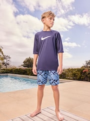 Nike Blue Logo 7 Inch Volley Swim Shorts - Image 10 of 13