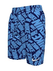 Nike Blue Logo 7 Inch Volley Swim Shorts - Image 11 of 13