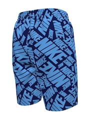 Nike Blue Logo 7 Inch Volley Swim Shorts - Image 12 of 13