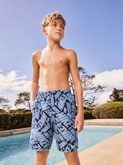 Nike Blue Logo 7 Inch Volley Swim Shorts - Image 3 of 13