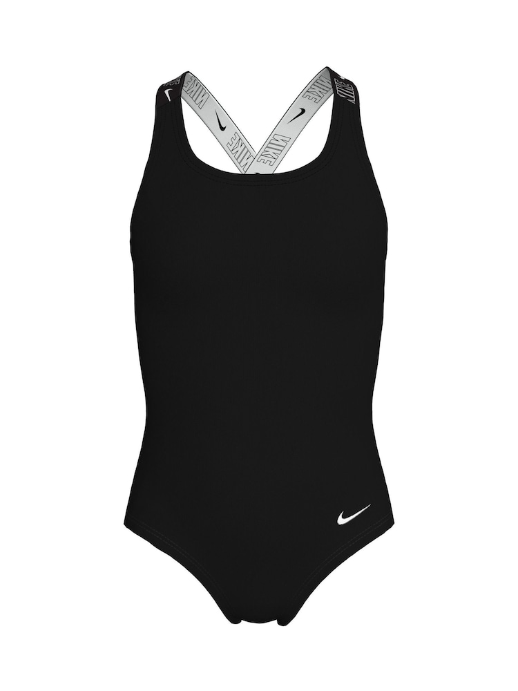 Nike Black Logo Tape Crossback Swimsuit 1 Piece - Image 1 of 3