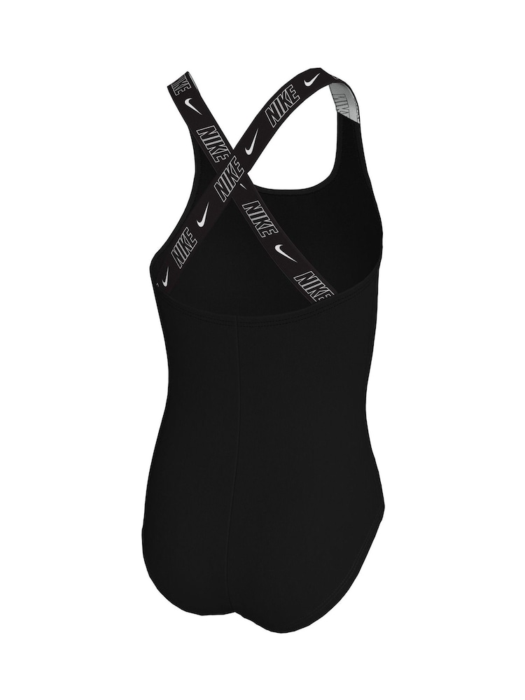 Nike Black Logo Tape Crossback Swimsuit 1 Piece - Image 2 of 3