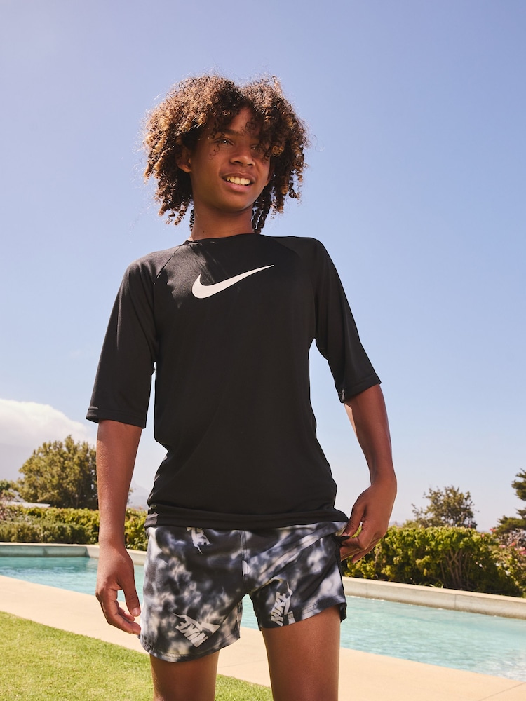 Szary - Szorty kąpielowe Nike Water Volley z efektem tie-dye, o długości 4 cali - Image 3 of 6