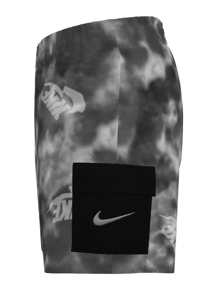 Nike Grey Water Tie Dye 4 Inch Volley Swim Shorts - Image 6 of 6