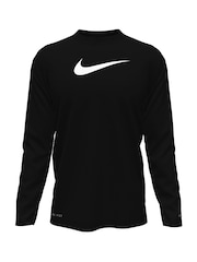 Nike Black Long Sleeve Solid Hydroguard Rash Vest - Image 1 of 3