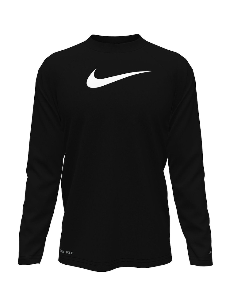 Nike Black Long Sleeve Solid Hydroguard Rash Vest - Image 1 of 3
