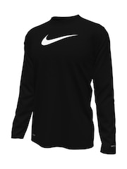 Nike Black Long Sleeve Solid Hydroguard Rash Vest - Image 3 of 3