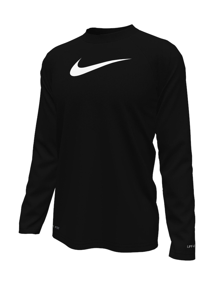 Nike Black Long Sleeve Solid Hydroguard Rash Vest - Image 3 of 3