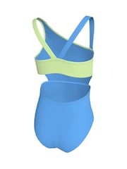 Nike Yellow Colour Block Asymmetrical Cutout Swimsuit - Image 2 of 3