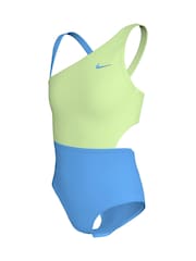 Nike Yellow Colour Block Asymmetrical Cutout Swimsuit - Image 3 of 3