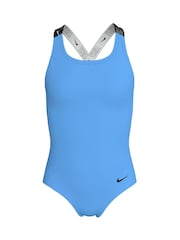 Nike Blue Logo Tape Crossback Swimsuit 1 Piece - Image 1 of 3