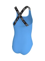 Nike Blue Logo Tape Crossback Swimsuit 1 Piece - Image 2 of 3