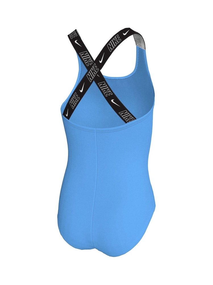 Nike Blue Logo Tape Crossback Swimsuit 1 Piece - Image 2 of 3