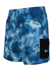 Nike Blue Water Tie Dye 4 Inch Volley Swim Shorts - Image 1 of 3
