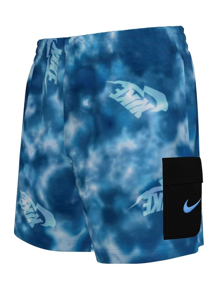 Nike Blue Water Tie Dye 4 Inch Volley Swim Shorts - Image 1 of 3