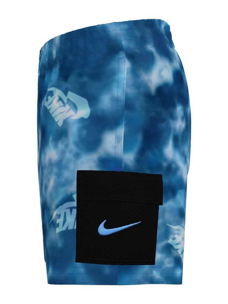 Nike Blue Water Tie Dye 4 Inch Volley Swim Shorts - Image 3 of 3