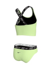 Amarillo - Conjunto de bikini de media pierna con espalda cruzada y cinta con el logotipo de Nike - Imagen 2 de 3