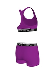 Nike Purple Logo Tape Racerback Bikini Shorts Set - Image 2 of 3