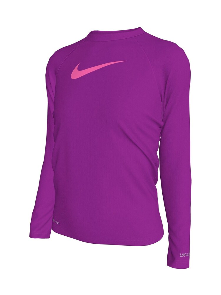 Nike Purple Swoosh Long Sleeve Hydroguard Rash Vest - Image 3 of 3 Nike Purple Swoosh Long Sleeve Hydroguard Rash Vest - Image 3 of 3