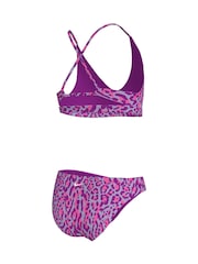 Nike Purple Animal Print Lace-Up Back Bikini Set - Image 3 of 4