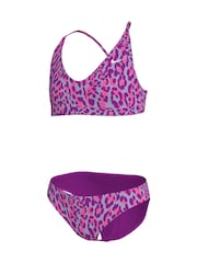 Nike Purple Animal Print Lace-Up Back Bikini Set - Image 4 of 4