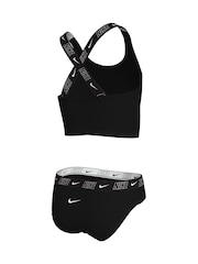 Nike Black Logo Tape Cross-Back Midkini Bikini Set - Image 10 of 11