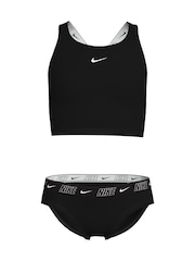 Nike Black Logo Tape Cross-Back Midkini Bikini Set - Image 9 of 11